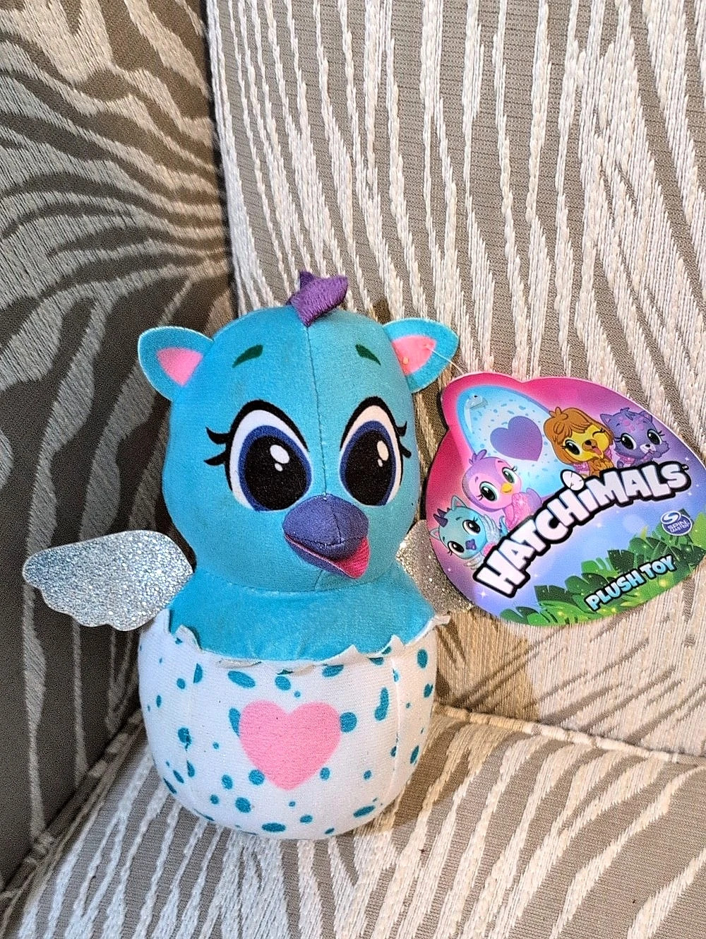 Hatchimals Pushito Blue & White Plush Toy Like New